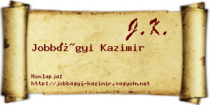 Jobbágyi Kazimir névjegykártya